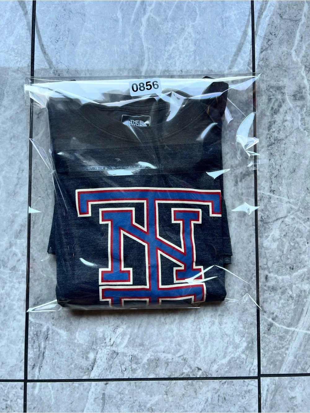 The North Face Men's Varsity Monogram Graphic T-Shirt Heather Gray Logo Slim 2XL